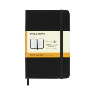 【MOLESKINE】經典硬殼橫線口袋型筆記本- 黑(筆記本)