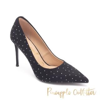 【Pineapple Outfitter】精緻滿鑽絨布高跟鞋PINE(絨黑色)