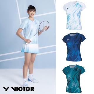 【VICTOR 勝利體育】國際選手推廣服 運動T恤 女款(T-56000TD A/B/G 月光白/銀河藍/冬青綠)