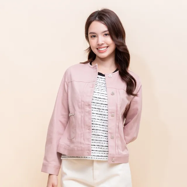 【perng yuh 芃諭名品】*柔和甜漾 鑽飾 柔彈 厚棉 外套(2025 AW Collection|4C秋冬新品上市)