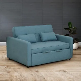 【WAKUHOME 瓦酷家具】SOUFFLE北歐風貓抓布雙人沙發床 A035-22-2B(象牙白/摩登灰/淺藍色/淺咖色/淺灰色)