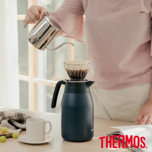 【THERMOS膳魔師】超值2入_不鏽鋼輕量彈蓋保溫瓶500ml+保溫壺1500ml(JNR-501/502+THS-1501)