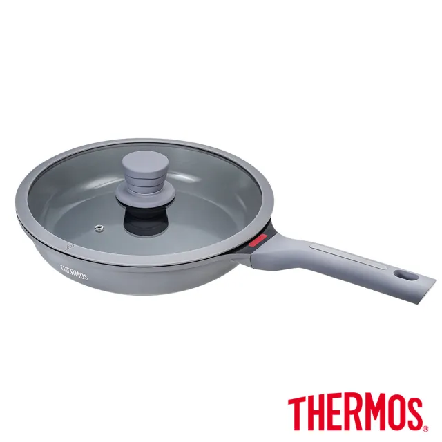 【THERMOS 膳魔師】超值3入_新一代星曜不沾鍋單柄附蓋壓鑄平底鍋28cm+不鏽鋼二入刀具組(TFC-F28N+FA-05N)