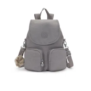 【KIPLING官方旗艦館】太空灰掀蓋後背包-FIREFLY UP