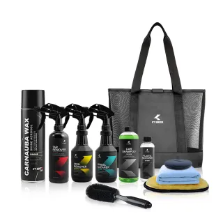 【KT BIKER】機車豪華洗車組(優惠組 洗車工具 棕櫚蠟 機車美容 自助洗車 機車 輪框清潔)