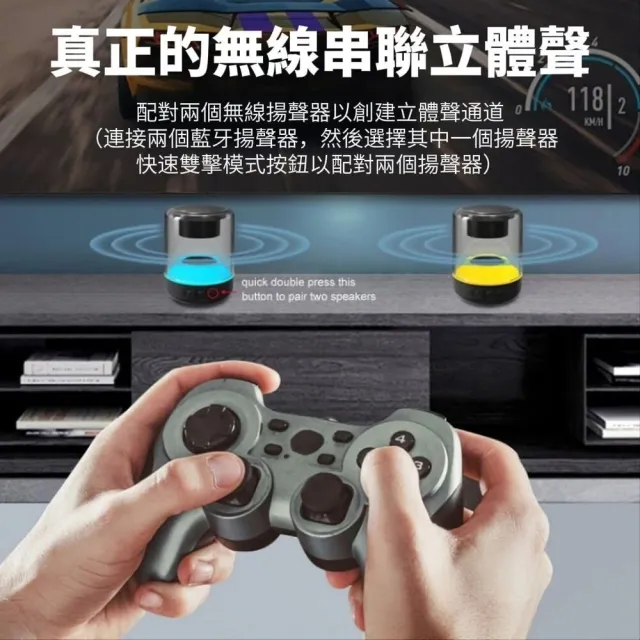 【CYBER】沈浸式劇場TWS音響組合 一組2入(重磅低音砲 獨立環繞音場 藍芽音響喇叭)