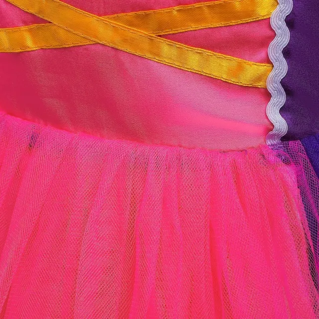 【橘魔法】粉紫拚色小包袖篷篷紗裙公主服(萬聖節 服裝 角色扮演服裝  角色扮演 洋裝 連身裙 女童 童裝)