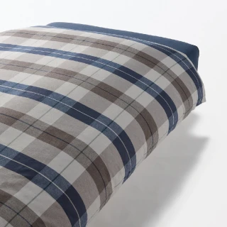 【MUJI 無印良品】棉法蘭絨被套/D 成品尺寸:W185×L210 cm 附拉鍊(灰格紋/米色格紋/紅格紋/深藍格紋)