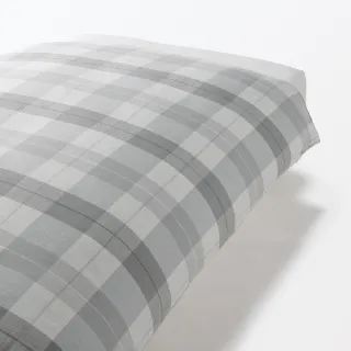 【MUJI 無印良品】棉法蘭絨被套/Q 成品尺寸:W205×L210 cm 附拉鍊(灰格紋/米色格紋/紅格紋/深藍格紋)