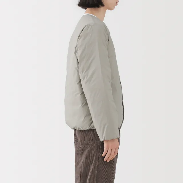 【MUJI 無印良品】男輕量羽絨可攜式無領外套(灰銀/深灰/黑色)
