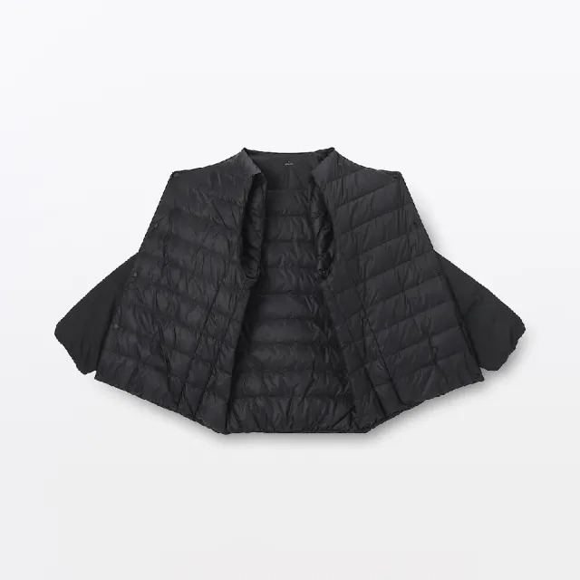 【MUJI 無印良品】男輕量羽絨可攜式無領外套(灰銀/深灰/黑色)