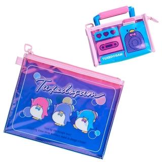 【小禮堂】Sanrio 三麗鷗 山姆企鵝 PVC收納包2入組 跳舞企鵝(平輸品)