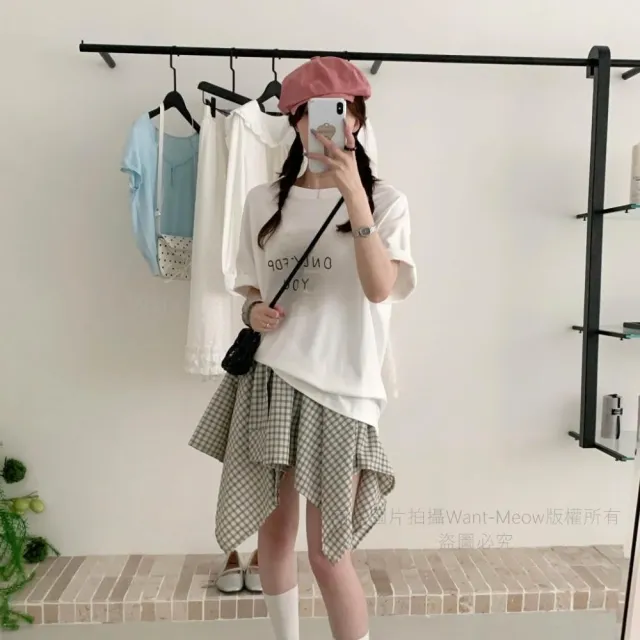 【Want-Meow】90公斤可穿/寬鬆獨家質感韓系暈染風棉T大尺碼上衣大尺碼T恤(大碼/大尺碼/加大碼)