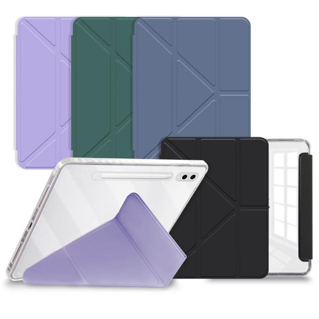 【VXTRA】三星 Galaxy Tab S10 FE 軍事防摔級 Y折晶透背蓋立架皮套 含筆槽(X520 X526)