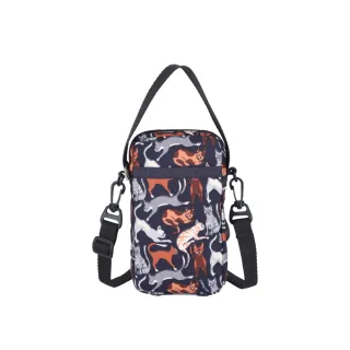 【Lesportsac】輕量材質 迷你手機袋(3505 好奇貓咪黑)