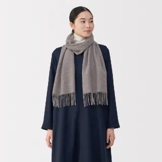 【MUJI 無印良品】蓬鬆羊毛圍巾(紅色/灰色/黑色/煙燻藍/深摩卡棕)
