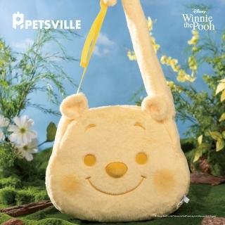 【Disney 迪士尼】小熊維尼x派思維 絨毛外出背包(寵物背包 寵物外出用品 外出包)