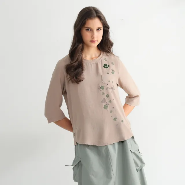 YASA 秋趣立線繡羽霧棉上衣