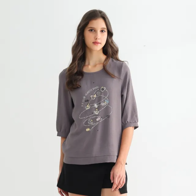 YASA 秋趣立線繡羽霧棉上衣