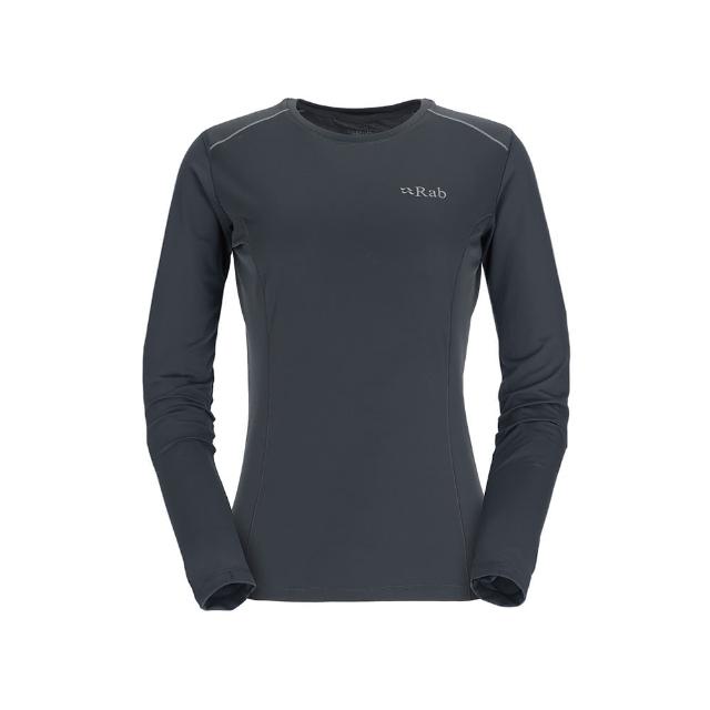 【RAB】Force LS Tee Wmns 長袖透氣排汗衣 女款 鯨魚灰 #QBL08