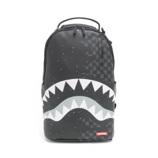 【SPRAYGROUND】噴漆拼接鋸齒鯊大容量後背包(黑色)