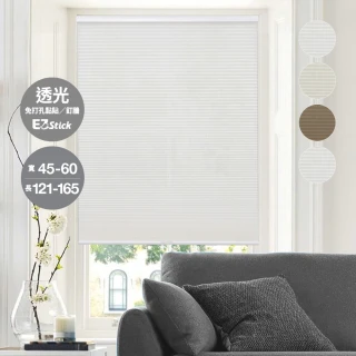 【REGAL 芮格居家】訂製蜂巢簾下開寬45-60長≦165cm-格寛25mm透光(免打孔快裝窗簾/風琴簾/釘牆黏貼任選)