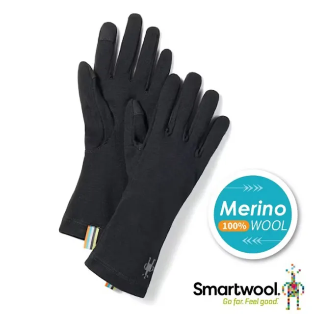 【SmartWool】Thermal 美麗諾羊毛手套.保暖手套/100％ Merino Wool(SW018132-001 黑色)