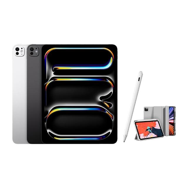 【Apple】A+級福利品 iPad Pro M4晶片(13吋/Wifi/256GB)(A04 Plus觸控筆+三折筆槽殼+鋼化保貼組)