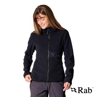 【RAB】Ramshaw Hoody Wmns 格紋刷毛連帽外套 黑色 女款 #QFG75