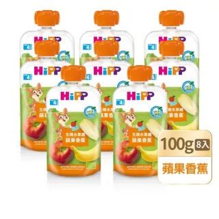 【HiPP】喜寶生機水果趣100g*6入(蘋果香蕉)