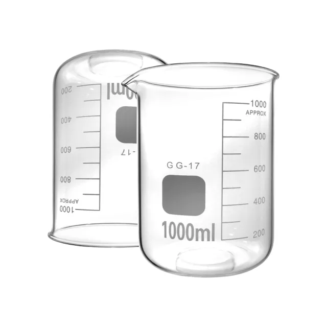【工具達人】寬口燒杯 透明玻璃杯 化學實驗室器材 1000ml 玻璃燒杯 玻璃量杯 實驗燒杯(190-GCL1000)