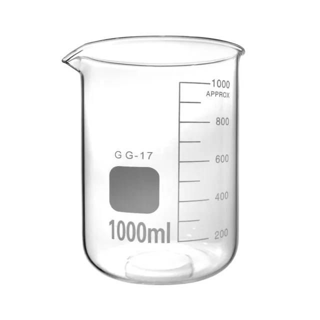 【工具達人】寬口燒杯 透明玻璃杯 化學實驗室器材 1000ml 玻璃燒杯 玻璃量杯 實驗燒杯(190-GCL1000)