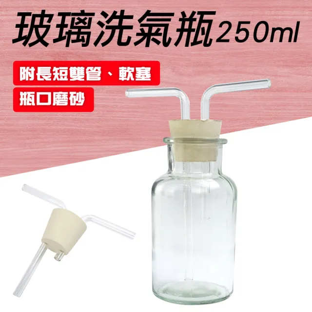 【工具達人】抽氣過濾瓶 洗氣瓶 氣體洗瓶 玻璃瓶 實驗用品 萬能瓶 250ml 化學實驗器材(190-GWB250)