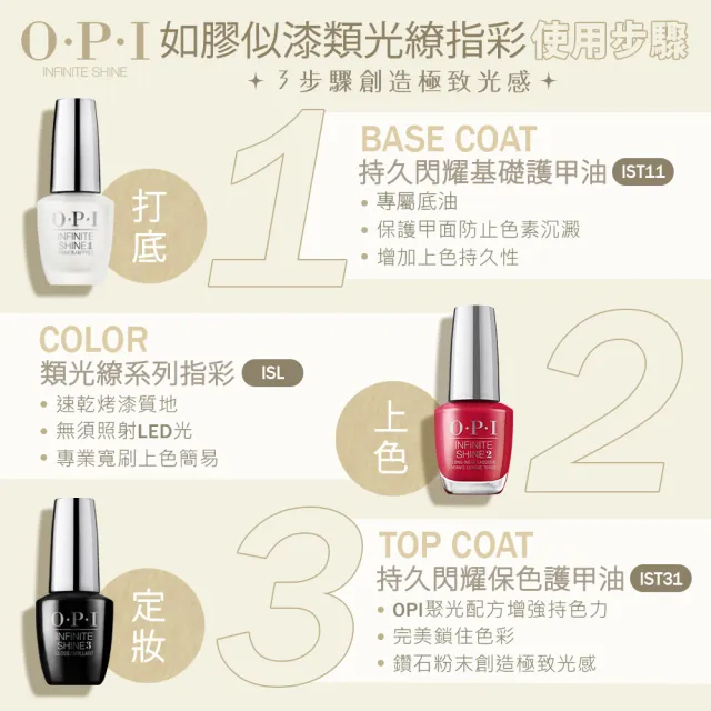 【O.P.I】類光繚指甲油 3入組-暢銷色/基礎/保色護甲油任選(小銀蓋/如膠似漆指彩/底/亮油/交換禮物)