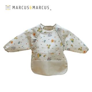 【MARCUS&MARCUS】動物樂園長袖防水圍兜-露營趣(防水抗髒污好清潔)