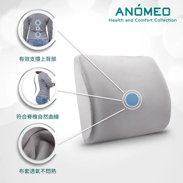 【ANOMEO】人體工學背靠墊 高密度記憶棉(背靠/腰靠枕/辦公椅枕/腰靠墊/靠腰)