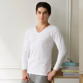 【SunFlower 三花】2件組厚棉U領男長袖內衣(衛生衣)