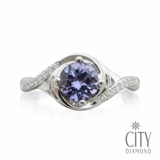 【City Diamond 引雅】『月夏之舞』天然丹泉石 坦桑石 48分白K金鑽石戒指 鑽戒(璀璨流光系列)