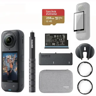 【Insta360】X5 8K全景運動相機 萬能套裝 螢幕保護貼組(原廠公司貨)