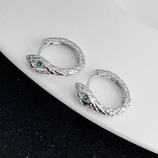 【KT DADA】交換禮物 男用耳釦 靈蛇設計 耳環飾品 S999銀製 質感耳飾 中性耳扣 足銀耳釦 潮流飾品