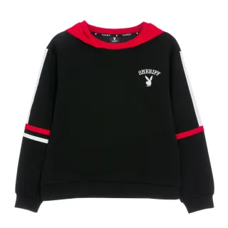 【PLAYBOY】空氣層線條連帽上衣(黑色)