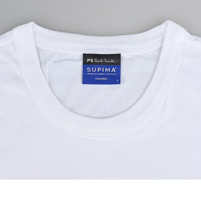【Paul Smith】Paul Smith 彩色簽字LOGO多色斑馬棉質短袖T恤(白/男款)