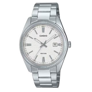 【CASIO 卡西歐】帥氣冰藍鋼帶錶(MTP-1302DA-7A)
