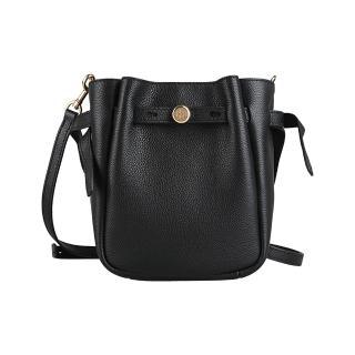【TORY BURCH】TORY BURCH Romy系列 斜背小型水桶包(黑)