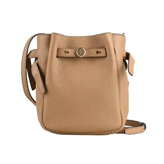 【TORY BURCH】TORY BURCH Romy系列 斜背小型水桶包(奶茶)