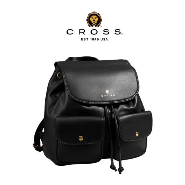 【CROSS】台灣總經銷 限量1折 頂級小牛皮後背包/桶包 蓋比系列 全新專櫃展示品