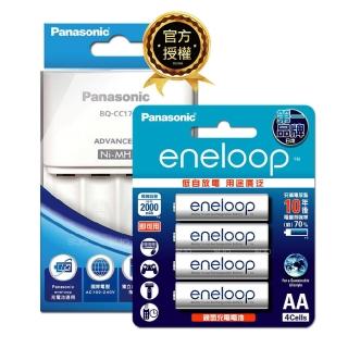 【Panasonic 國際牌】BQ-CC17智控4槽電池充電器+eneloop 標準款鎳氫充電電池(3號4入充電組)