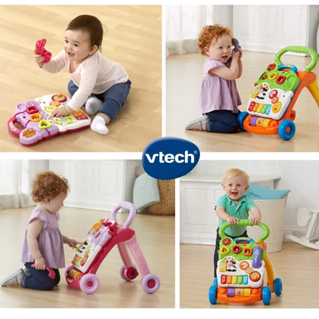 【Vtech】寶寶聲光學步車-3色可選(一車兩用歐美媽媽推薦)