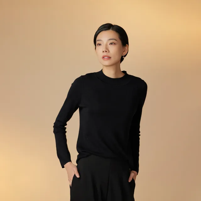 【giordano ladies】高領圓弧下擺針織上衣(02353568)