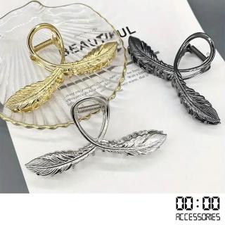 【00:00】金屬髮夾/韓國設計天使之翼金屬風個性抓夾 髮夾 馬尾夾(3色任選)